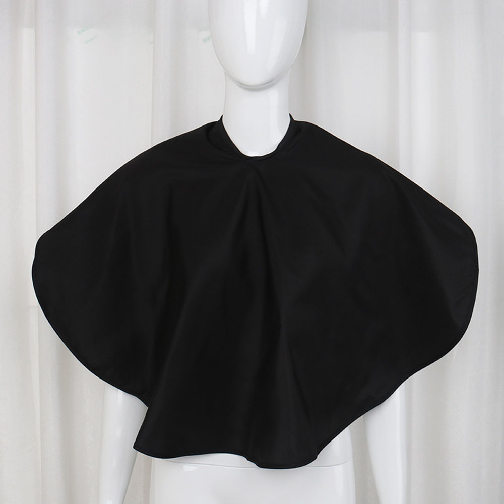 Herramientas para teñir el cabello, capa corta cuadrada negra impermeable para salón de peluquería, Barbero, corte de pelo, envoltura de tela, capa de peluquería: Negro