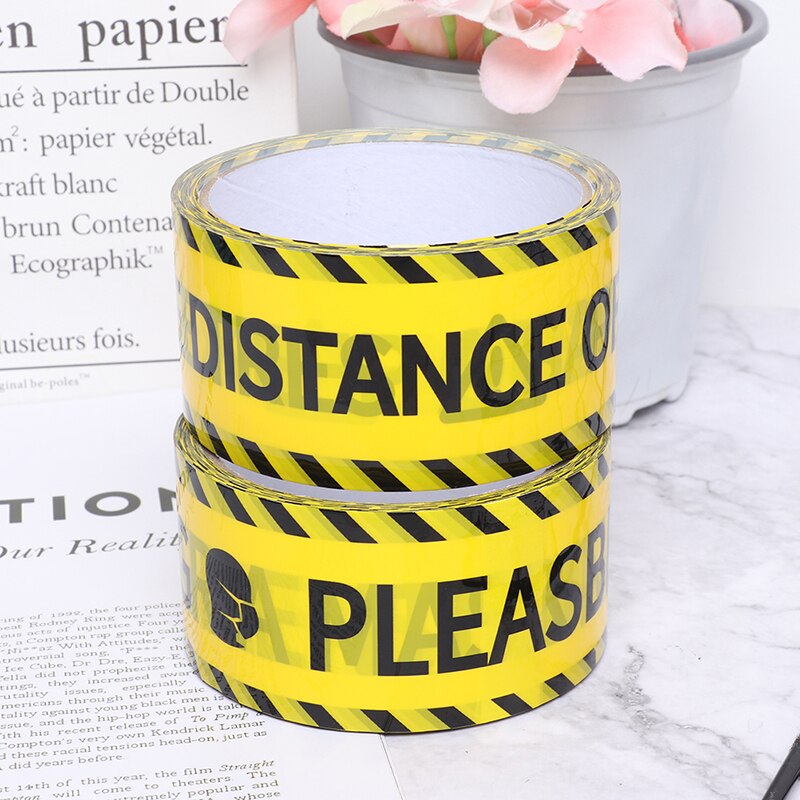 1Roll 48mm*25mm Warning Isolation Tape Danger Caution Barrier Remind Tapes DIY Sticker