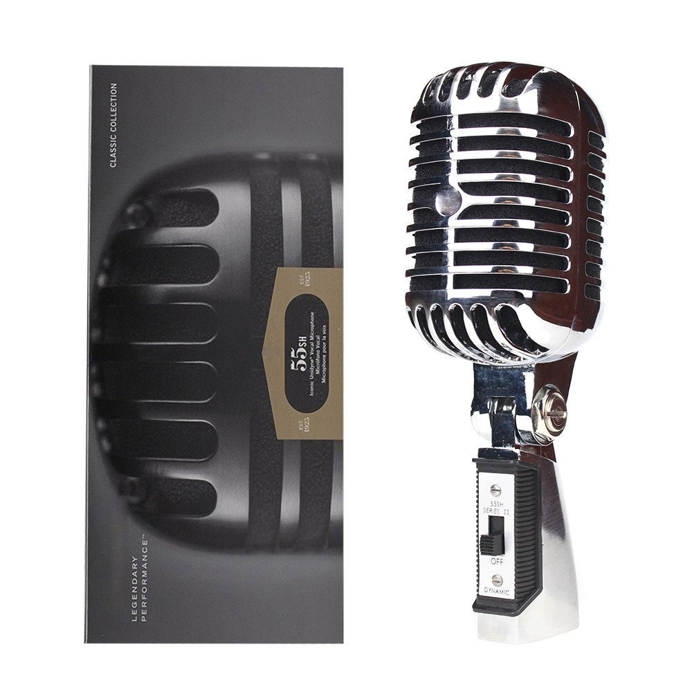 55SH SERIE II Microfono vintage in metallo Simulazione Microfono vocale dinamico classico Registrazione con microfono cablato per la registrazione karaoke: Default Title