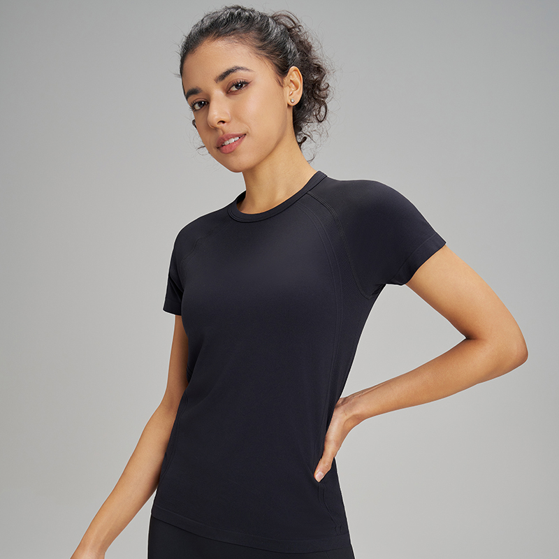 T-Shirt de sport à manches courtes pour femmes, dix couleurs, séchage rapide, sweat-shirt respirant, vêtements de Fitness, couleur unie, Yoga, haut à manches courtes