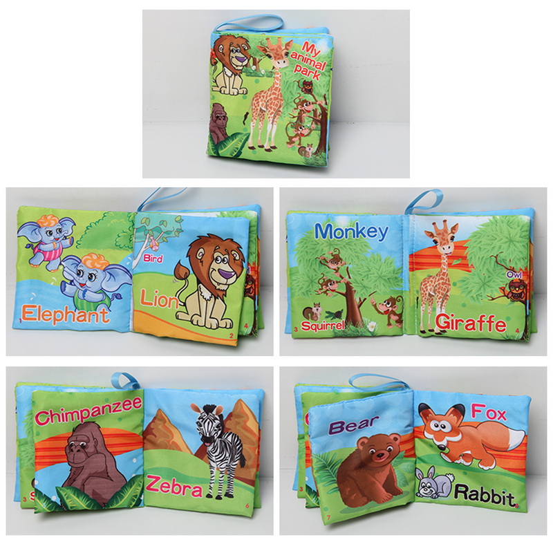 6 Style English Soft Fabric Cloth Book 0~12 Months Juguetes Bebe Brinquedos Para Bebe Learning Education Baby Book Toys: Blue
