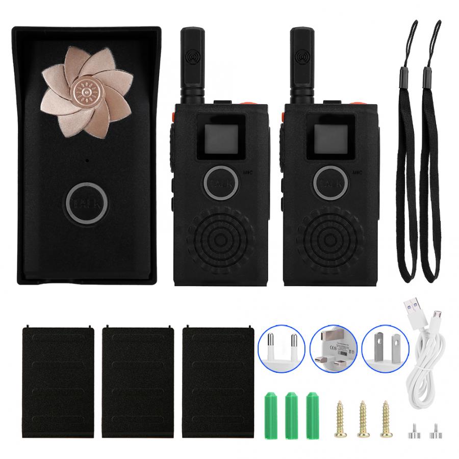 Mini 1 v 2 udendørs indendørs trådløs dørklokke intercom walkie-talkie sikkerhed i hjemmet dørklokke vandtæt dørtelefon 100-240v