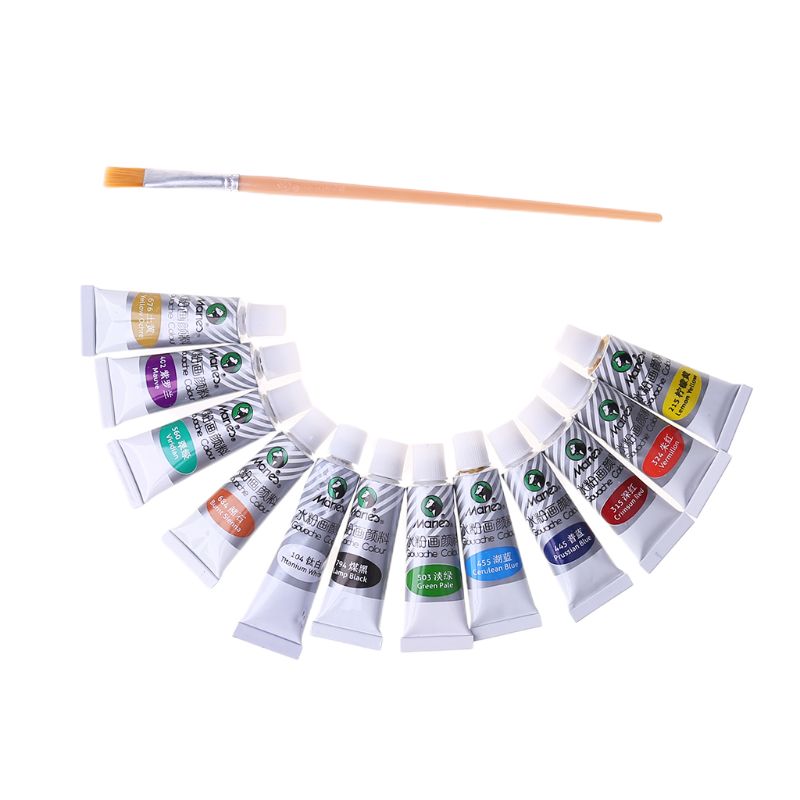 Juego de 12/18/24 colores de pintura de acuarela artística, tubos de 5ml de colores vivos para artistas y estudiantes
