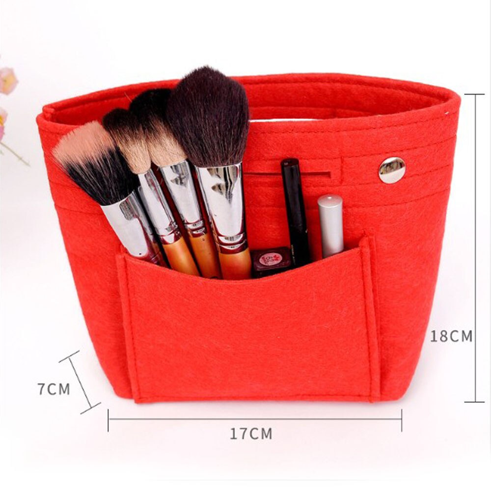 Felt Cosmetic Bag Travel Accessories Makeup Storage Organizer Purse for Women Portable Handbag Wash Toiletry Pouch