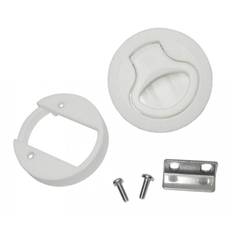 2" Nylon Round Flush Pull Hatch Latch Slam Latch for RV Marine Boat - White