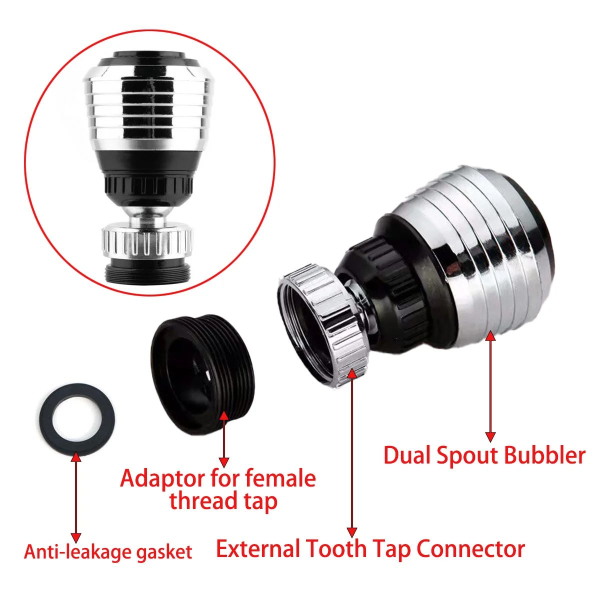 3 Stuks Mondstuk Voor Kraan Froter Mixer Beluchter Water Besparing Kraanmondstuk Hulpstuk Water Diffuser Keuken Kraan Sproeier Adapter