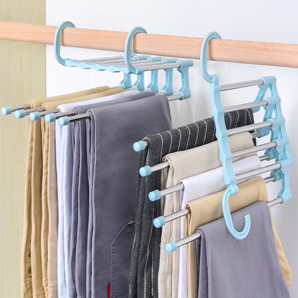 Clothesline Bathroom Clothes Dryer 5 in 1 Multi-functional Wardrobe Pant Rack Shelf Stainless Steel Clothes Hangers