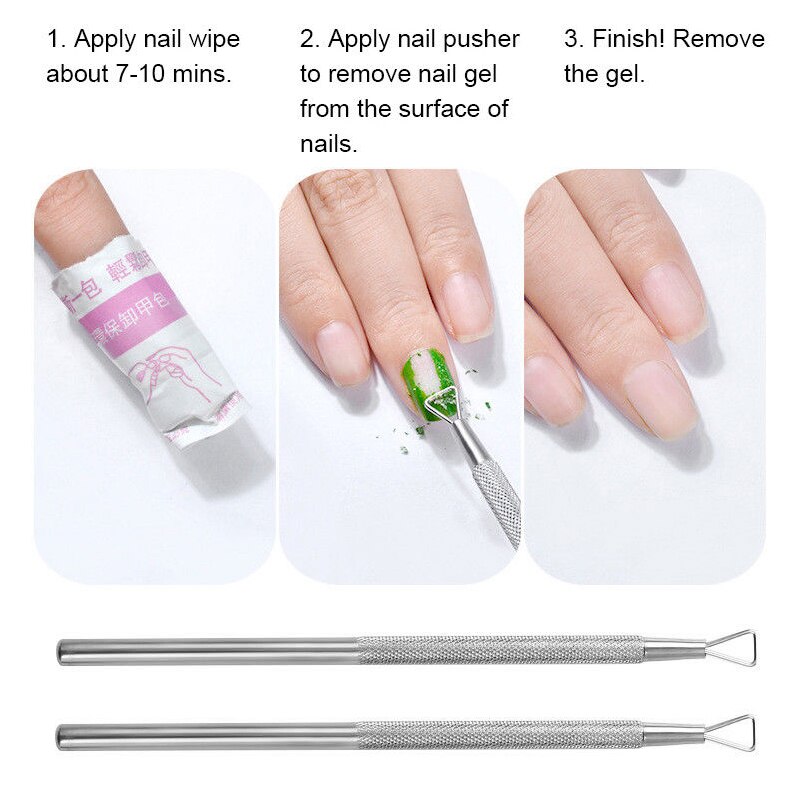 Verkoop Duurzaam Nail Remover Driehoek Stok Nagellak Remover Cuticle Verwijderen Accessoires Manicure Polijsten Gereedschap