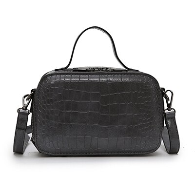 Dames patroon leren crossbody tassen kleine effen kleuren schoudertassen dames handtassen en portemonnees met handvat: Grijs