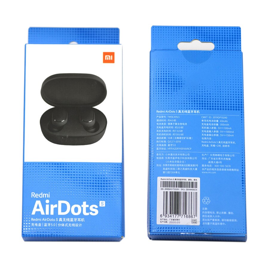 Chinese version Xiaomi Redmi AirDots 2 Wireless Bluetooth 5.0 redmi airdots2 Earbuds In-Ear stereo bass NOT redmi airdots s