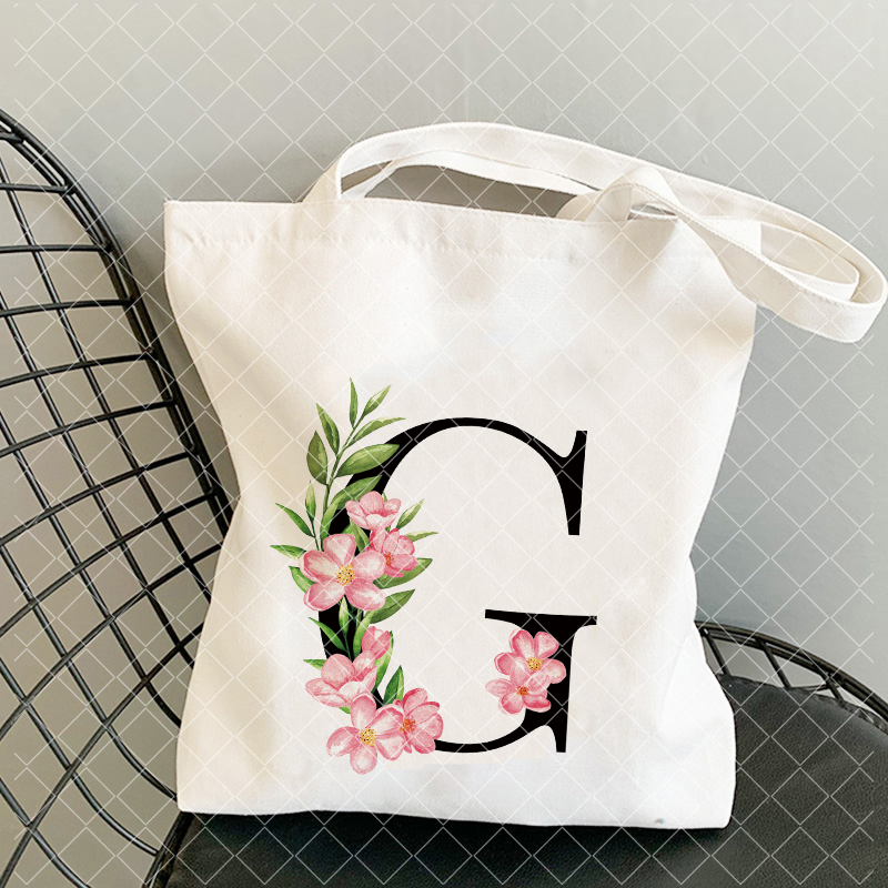 Luxe op maat gemaakte draagtas, strandtas, damestas met monogram en bloemenprint, luxe canvas tas, shopper, chique tas, handtas, hobo shopper.: Bruin