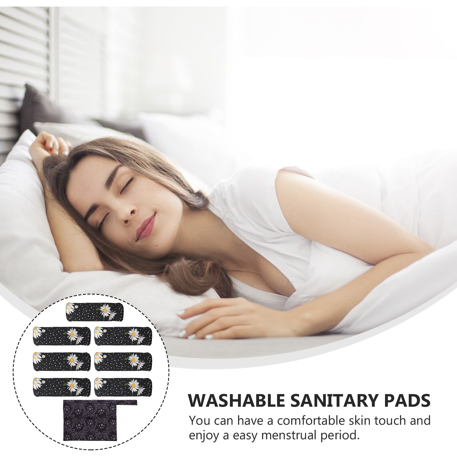 Compresas sanitarias lavables de carbón de bambú, esteras de lactancia, menstruales