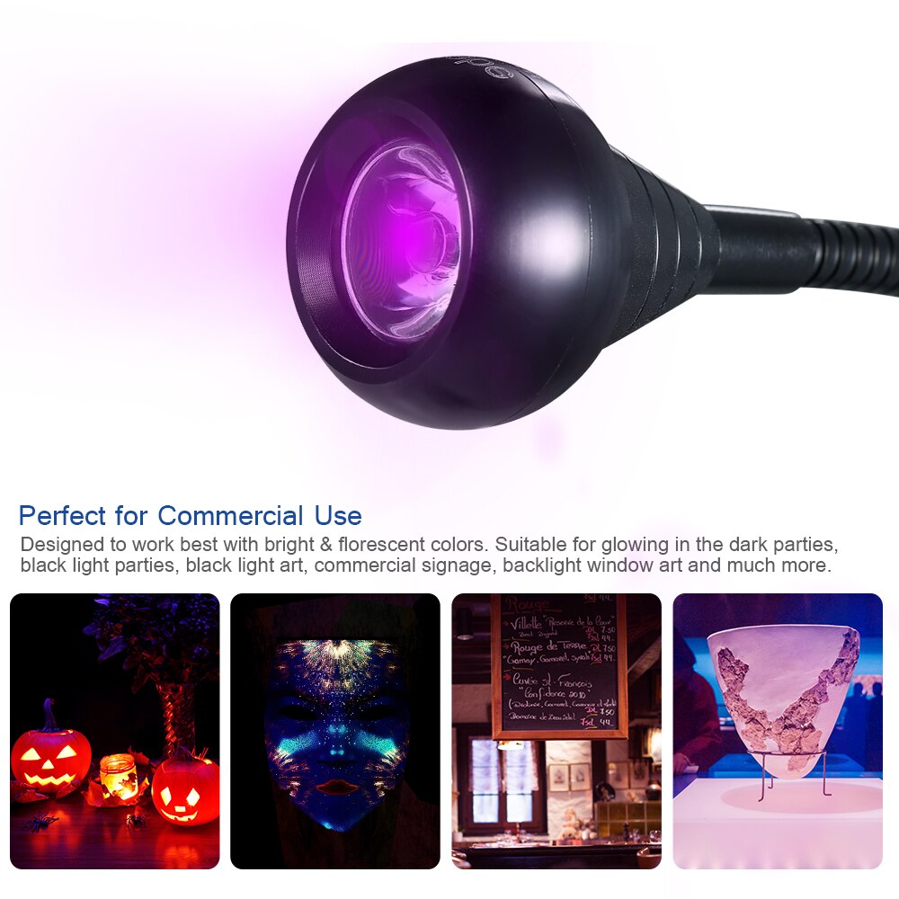 Multifunktionel ledet lys usb ultraviolet hærdningslampe led sort lys svanehals lys med klemme uv lysarmatur sort lampe