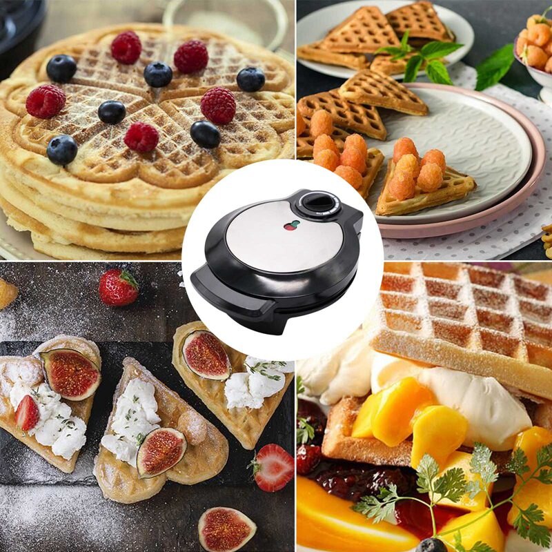 Household Double-sided Waffle Maker Muffin Cake Automatic Baking Machine Kitchen DIY Plum-shape Bread Muffin Plate Mold
