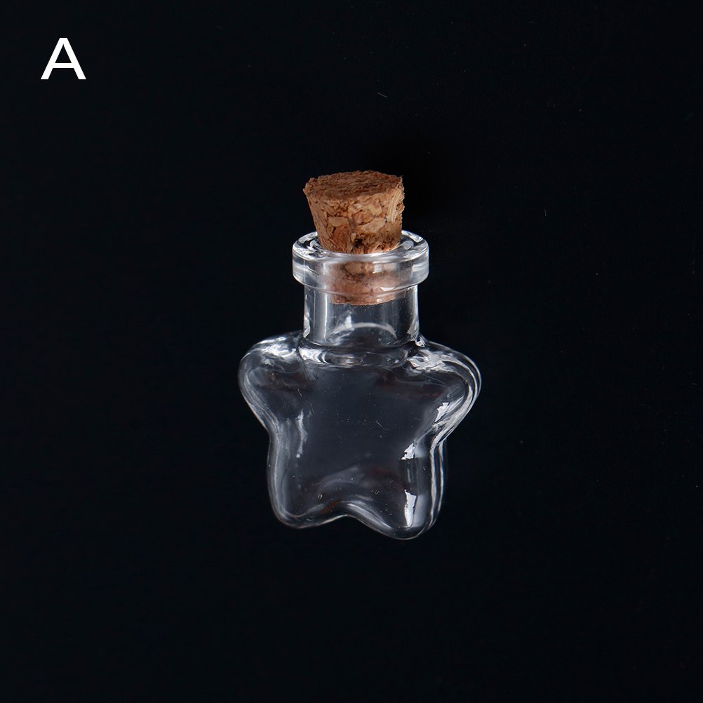 10 Shape Mini Glass Bottles Key Chain Pendants Small Wishing Bottles With Cork Vial Arts Jars For Bracelets: 1