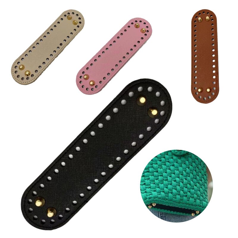 18*5cm Oval Long Bottom for Knitted Bag PU leather Bag Accessories Handmade Bottom With 38 holes DIY Crochet Bag Bottom