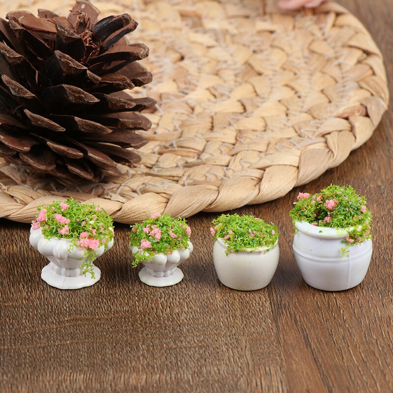 2 stücke Puppenhaus Möbel 1:12 Zubehör Mini Grüne Pflanze Bonsai Blumentöpfe Möbel Spielzeug für Baby Kinder