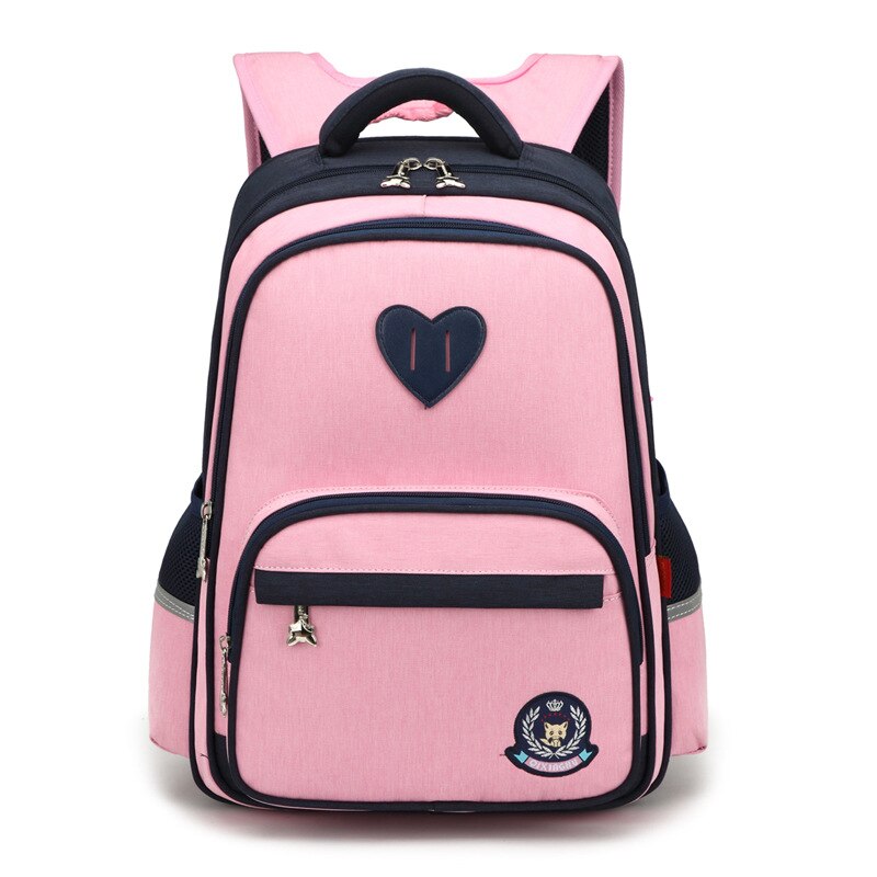 School Bags for Boy Girl Luxury Polyester Brand Children Backpack Unisex Student Book Bag Kids Primary Schoolbag: Pink