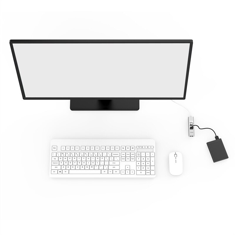 LENTION 3-Port USB 3.0 Hub z gigabitowym sieć Ethernet RJ45 Adapter LAN kompatybilny dla Air/Pro, typ A laptopy