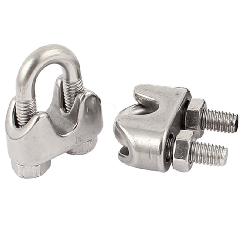 6pcs 8mm 5/16-inch Stainless Steel Wire Rope Cable Clamp Clips