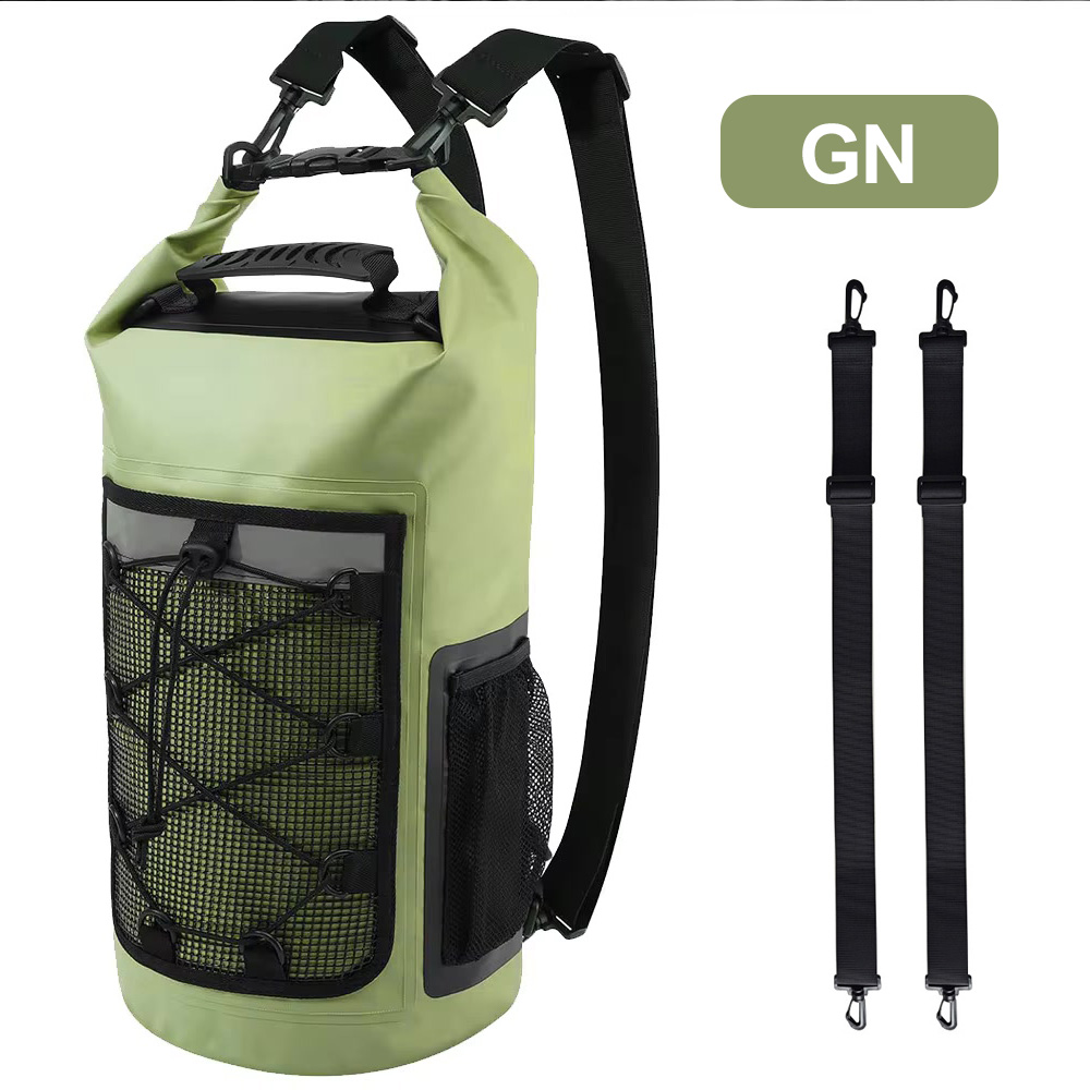 25L Wasserdichter Trockensack Angelrucksack zum Driftfischen, Schwimmen, Flusswanderungen, Schulter-Angeltasche, Köderfischerei-Eimer, Ausrügestochen für Tauchen, Rafting, Kajak: verrotten