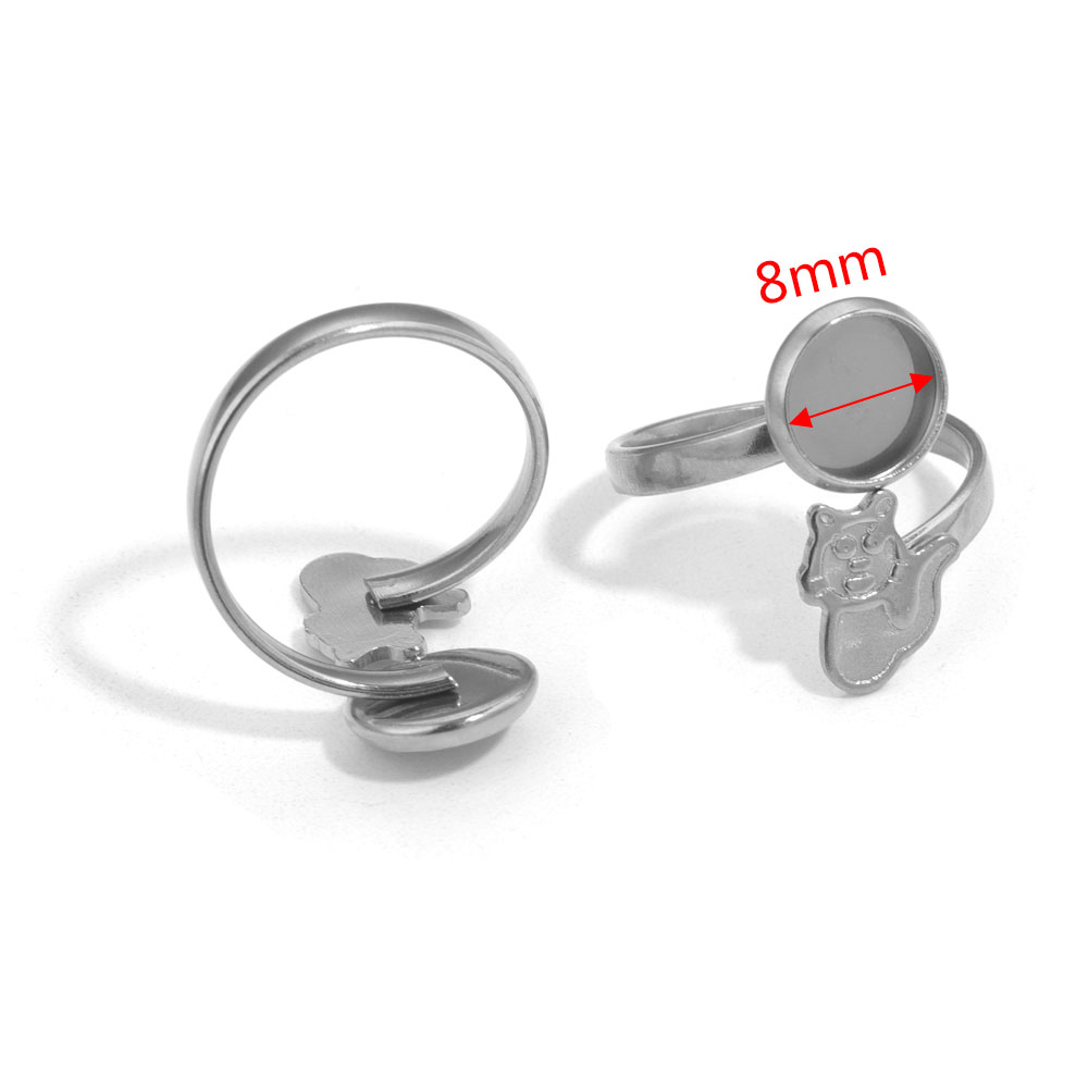 10 stks Verstelbare Blank Ring Base Fit Dia 8mm Leuke Ring Instelling Voor Glas Cabochons Bezels Cameo Lade Diy Sieraden Maken Ring: Roze