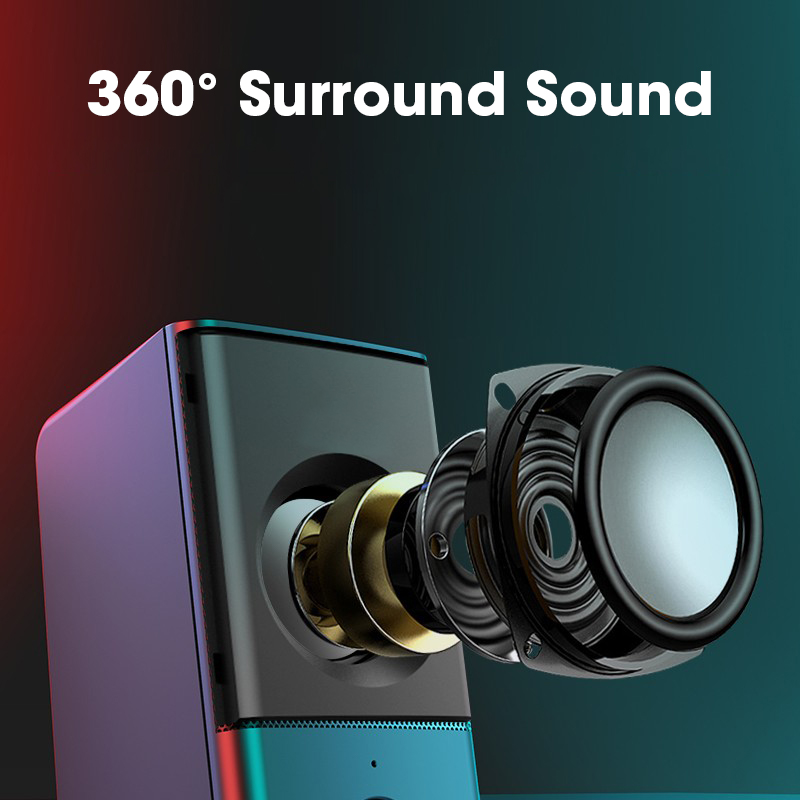 2 PCS USB Speakers Computer Speaker 4D Bass Surround SoundBar Home Theater Subwoofer For Computer Desktop PC Notebook Laptop