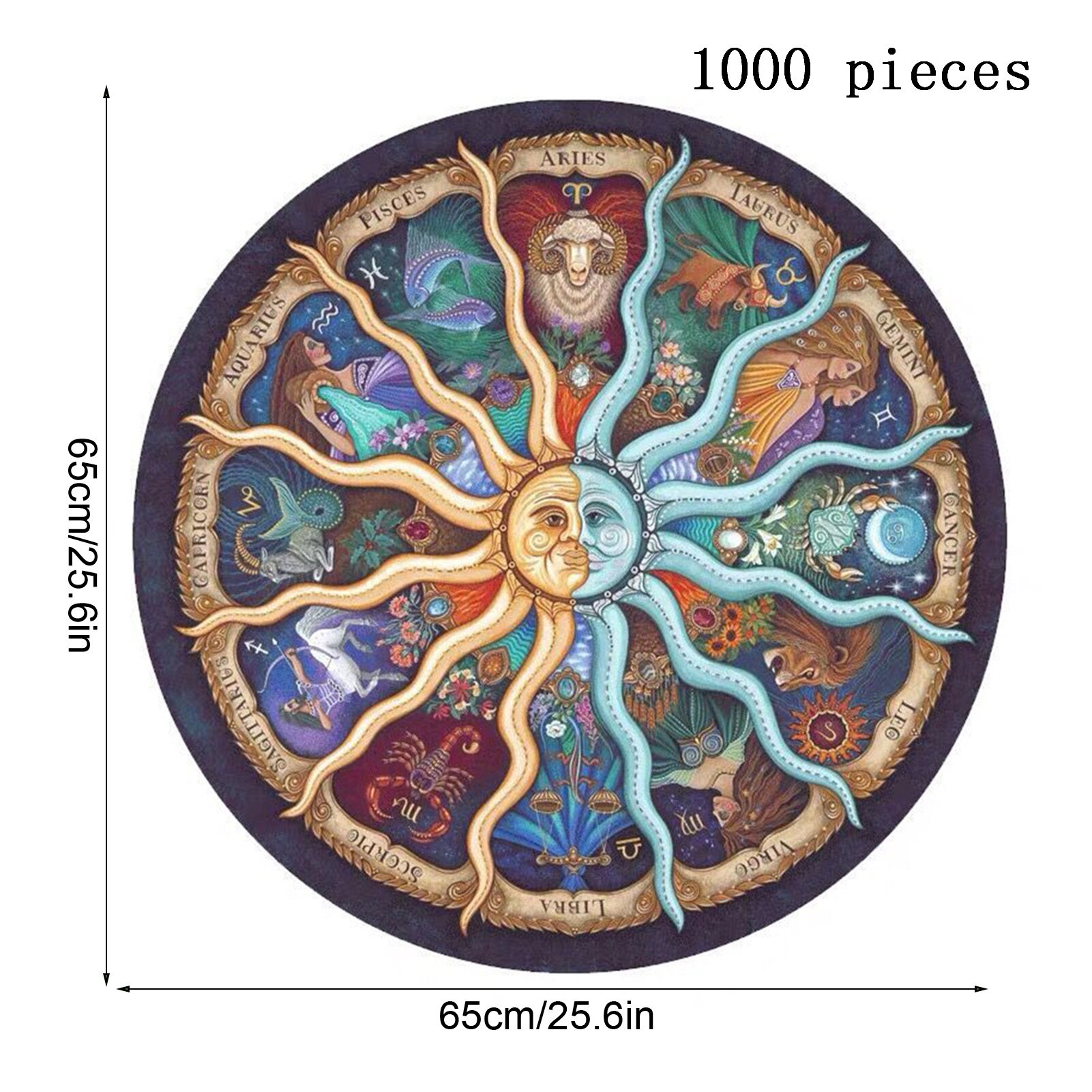 1000 Pieces 3D Puzzle Board Games Animal Lion Round Paper Jigsaw Puzzle Toys For Adults Kids Toys For Children Wall Decor: constellations