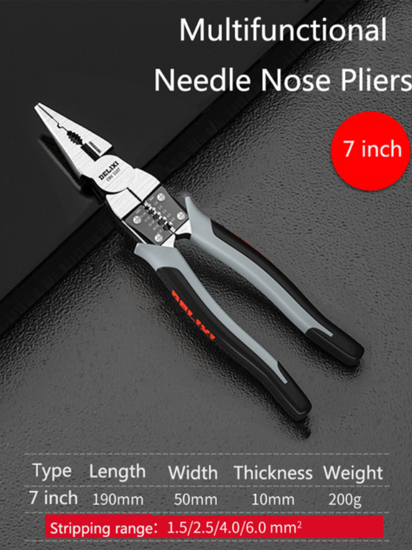 Alicates diagonales universales multifuncionales, alicates de punta de aguja, herramientas manuales, herramientas de Hardware, cortadores de alambre universales para electricista: Naranja