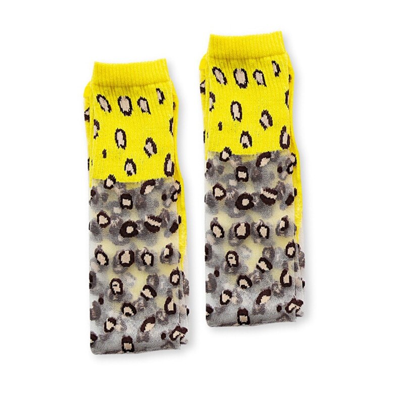 Børn blød krybbe ben varmere spædbarn baby pige sokker leopard print piger sokker åndbar børn lange sokker: D
