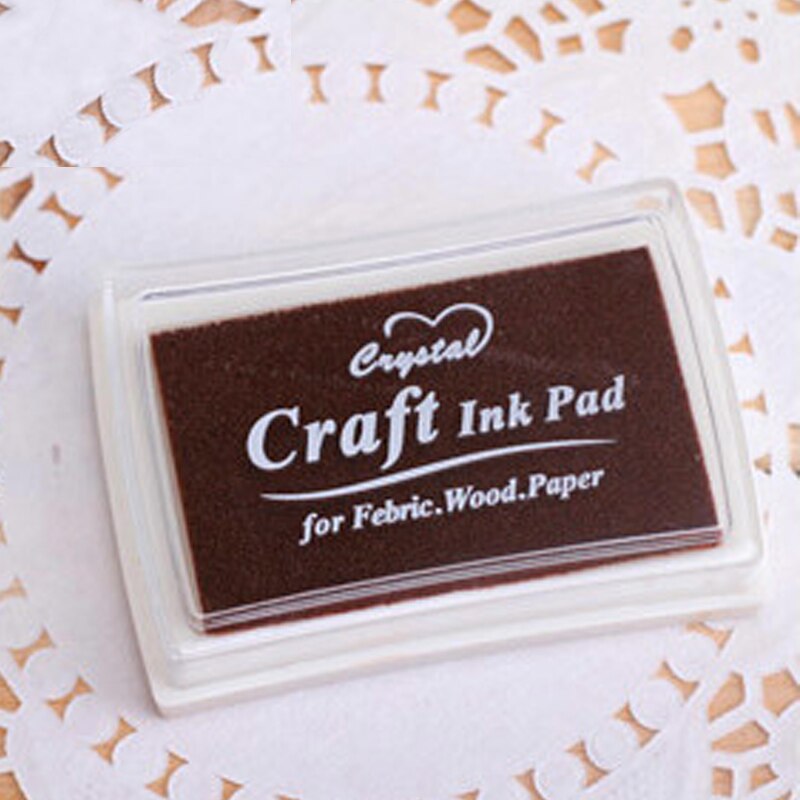 15 kleuren inktkussen rubber stempels stof hout papier scrapbooking inktkussen handgemaakt doe-het-zelf knutselen inktkussen op oliebasis vingerverf bruiloft: Bruin