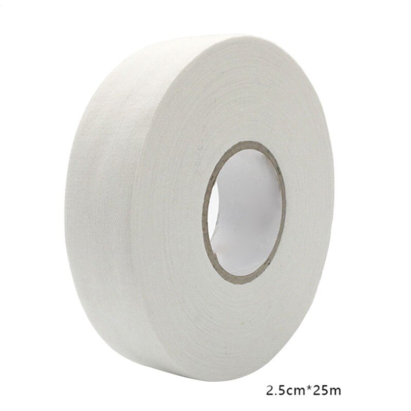 2.5cm x 25m Cloth Hockey Tape Sport Safety Football Volleyball Basketball Knee Pads Hockey Stick Tape Elbow Golf Tape ZL07: White