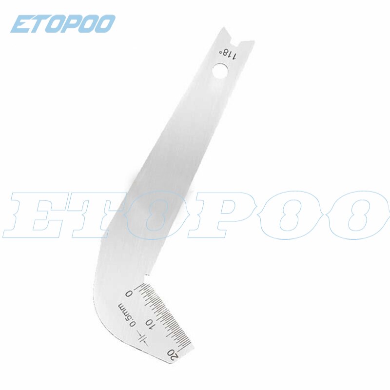 Drill Bits Angle Gauge Stainless Steel Corner Front Edge Gauge Meter Sharpening Inspection Drill Bits Angle Inspection Gage: 1pc B