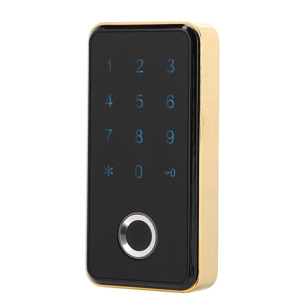 Smart Keyless Biometric Fingerprint Digital Password Electronic Lock For Cabinet File Locker Cabinet/Door/Wardrobe/Drawer Locker: Gold