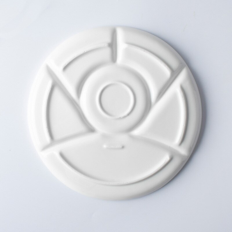 1 Stuk Eenvoudige Keramische Multi-Grid Palet Aquarel Wit Porselein Kleur Palet Kunst Levert