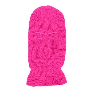 Ski Masker Gebreide Gezicht Cover Winter Bivakmuts Volgelaatsmasker Voor Winter Outdoor Sport Cs Winter Drie 3 Gat Bivakmuts gebreide Muts: rose