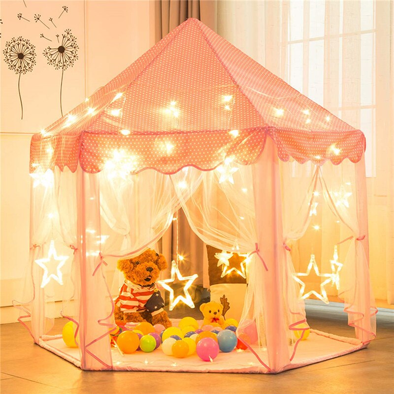 Zeshoekige Screen Kinderen Speelhuis Opvouwbare Pop-Up Indoor Outdoor Kid &#39;S Tent Speelgoed Huis Prinses Kasteel Kind Kamer decoraties