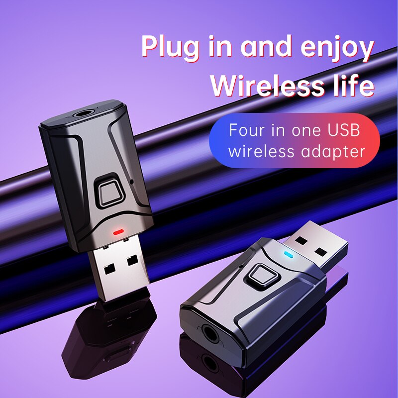 USB Bluetooth 5,0 Audio- Empfänger Sender 4 in 1 Mini 3,5mm Jack AUX RCA Stereo Musik kabellos Adapter Für TV Auto PC