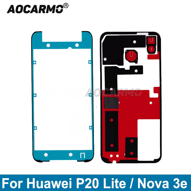 Aocarmo Terug Frame Batterij Cover Lijm Achter Deur Voor Lcd-scherm Sticker Lijm Tape Voor Huawei P20 Lite P20Lite Nova 3e