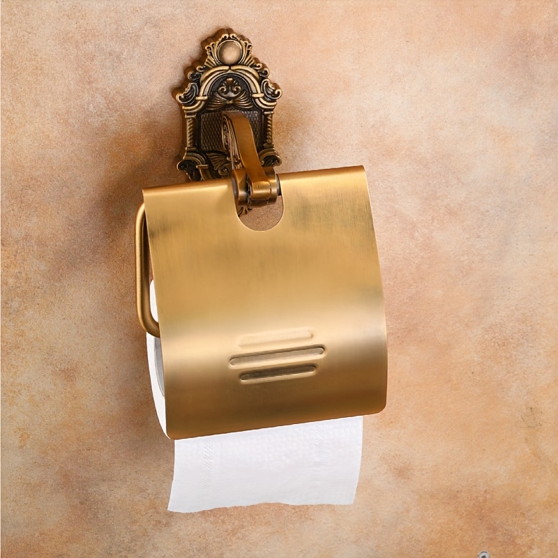 Soporte de papel higiénico montado en la pared Vintage clásico baño antiguo rollo de latón caja de pañuelos accesorios de baño