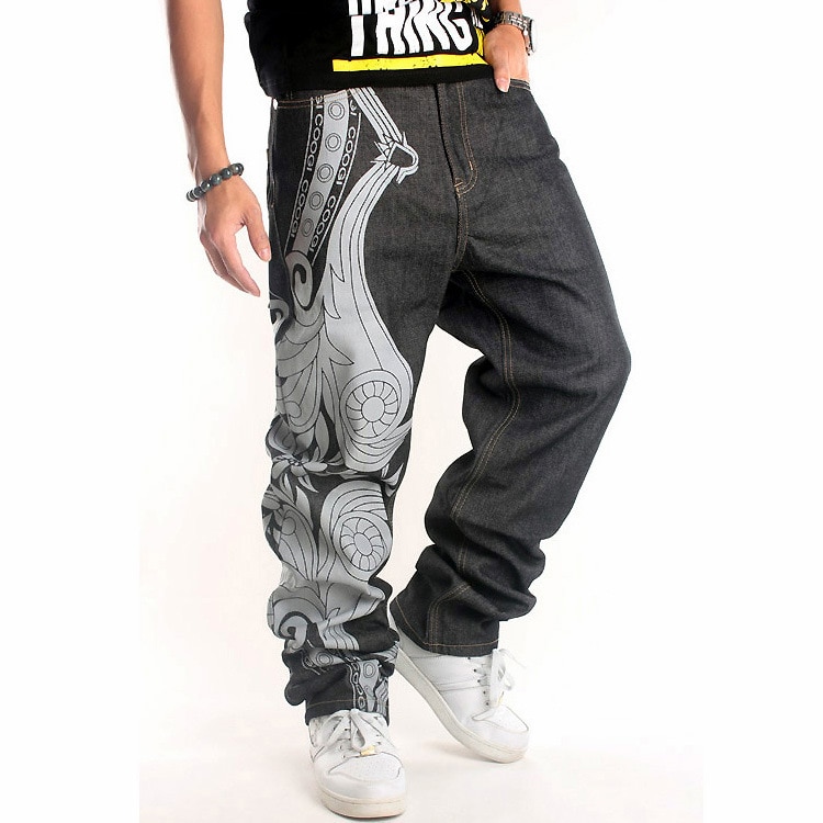 2019 calças de Brim Dos Homens Novos da Marca Hip Hop Skate Homens Calças de Ganga Largas Calças Jeans Denim Calças Casual Solta Calça Jeans Hiphop Rap tamanhos grandes