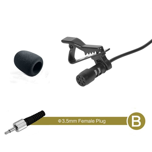 Czarny Lavalier klapa mikrofonu 3.5mm XLR 3-Szpilka XLR 4-Szpilka bezprzewodowy system z metalowy klips i szyby przedniej: B For Sennheiser