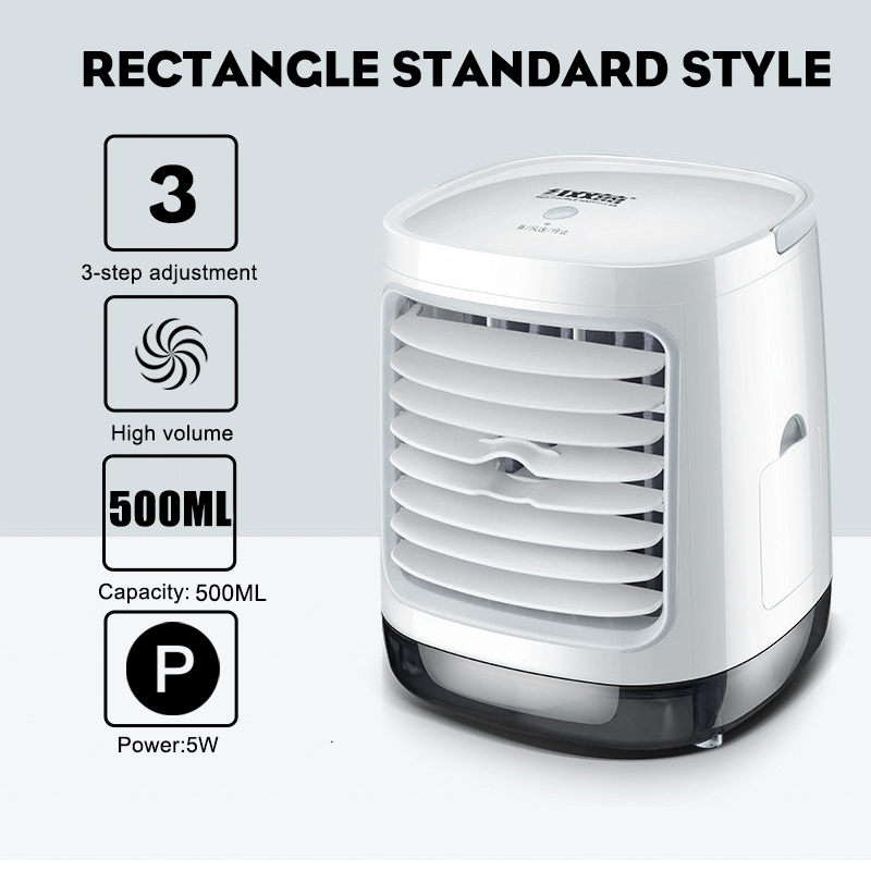 Bærbar mini klimaanlæg ventilator med farve led & vandtank konditionering luftfugter renser usb desktop luftkøler ventilator: Type 1