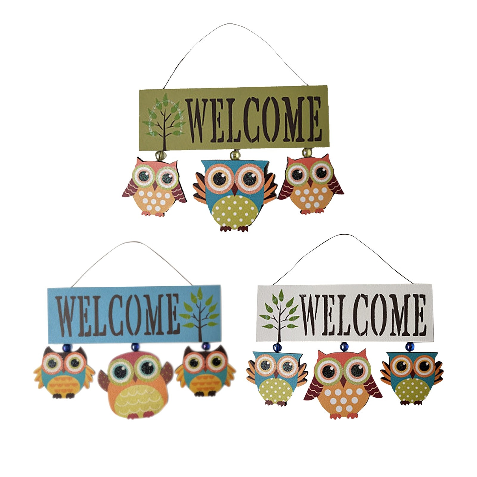 40# Welcome Sign Wood Owl Cute Spring Door Sign Wedding Door Sign Welcome Wall Sign Garden Owl Ornament Garden Gardening