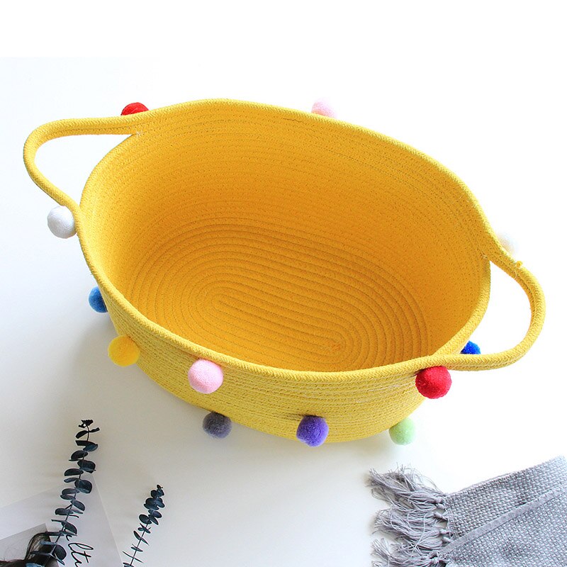 Rope Storage Baskets with Handles Durable Laundry Nursery Weaving Organizer large Dirty hamper H99F