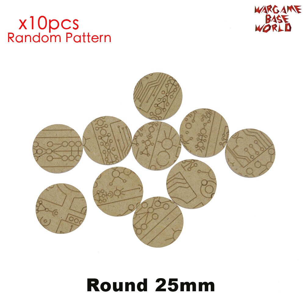 Bases con textura MDF, 25mm, 40mm, Bases con necrónico, bases con textura: 25mm NEC10