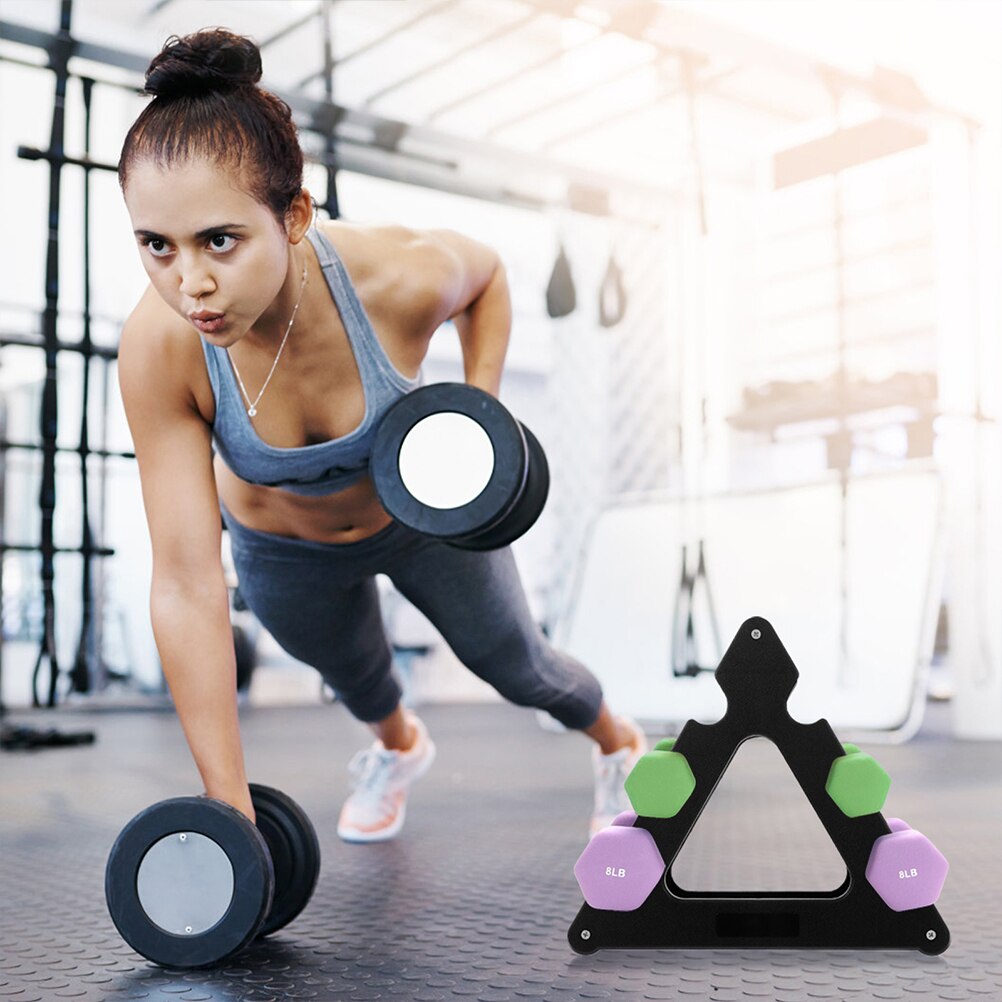 2pcs Hand Weights Rack Triangle Dumbbell Holder Storage Racks for Home Gym