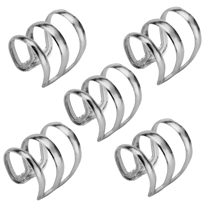 Anneau tubulaire pour tresses 15mm | 1/5/15 pièces, ajustable pour cheveux, Dreadlock perles, accessoires pour coiffure, Clip de manchette: 5PCS Silver