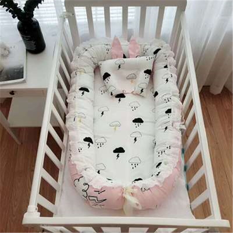 Baby Crib Neonatal Cotton Fiber Lace Simulation Uterus Portable Removable And Washable Isolation Bed Baby Nest: 7