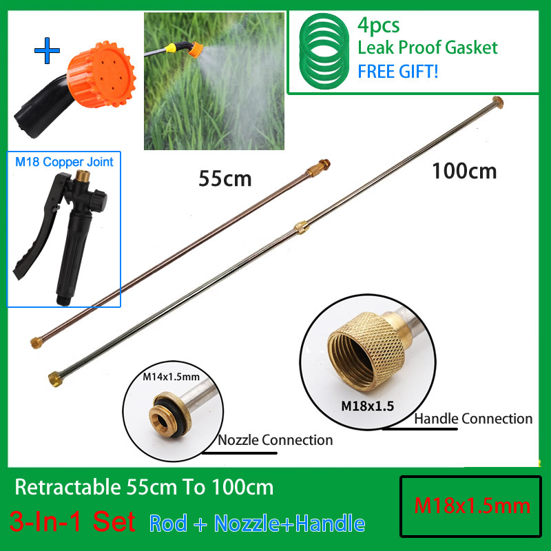 3In1 Edelstahl 1m Versenkbare Spritzstab Kupfer Stecker Outdoor Garten Spritzen Für Elektrische Hand Sprayer Zubehör: Rosa